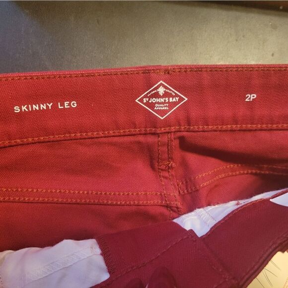 St John's Bay rhubarb red jeans Women's 2P made Rise NWT - Picture 6 of 9